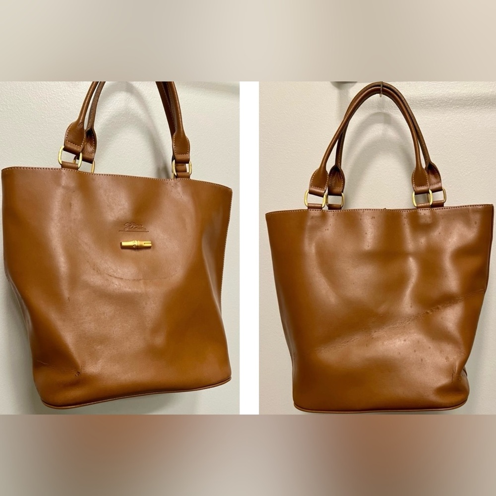 Longchamp Small Leather Tote | Brown - Picture 2 of 15